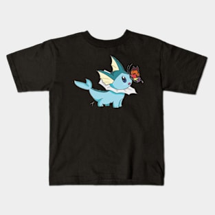 Aqua butterfly Kids T-Shirt